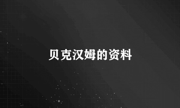 贝克汉姆的资料