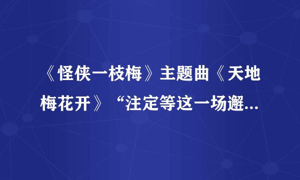 《怪侠一枝梅》主题曲《天地梅花开》“注定等这一场邂逅”之后的歌词