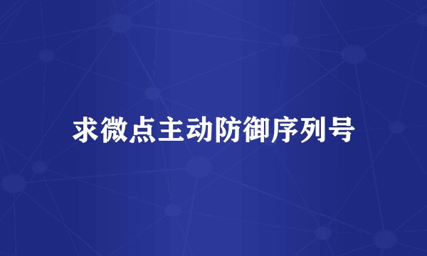 求微点主动防御序列号