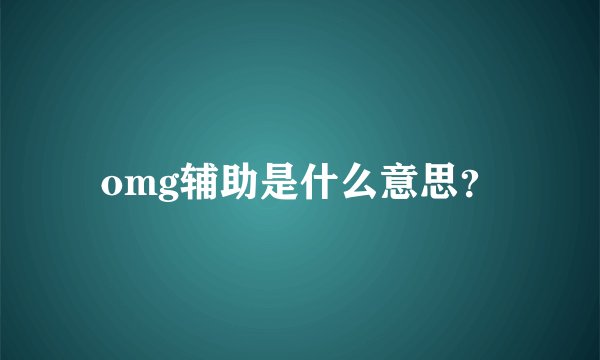 omg辅助是什么意思？