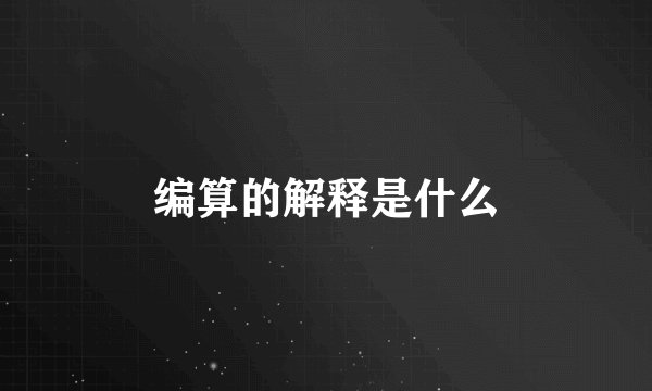编算的解释是什么