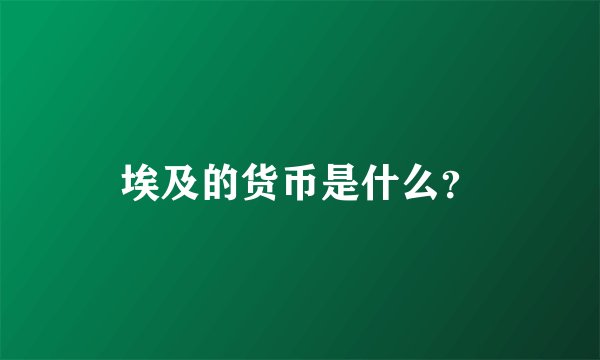 埃及的货币是什么？
