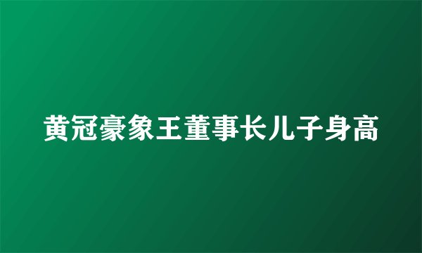 黄冠豪象王董事长儿子身高
