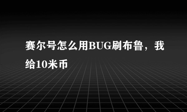 赛尔号怎么用BUG刷布鲁，我给10米币