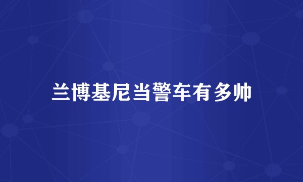 兰博基尼当警车有多帅