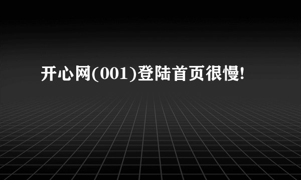 开心网(001)登陆首页很慢!