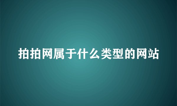 拍拍网属于什么类型的网站