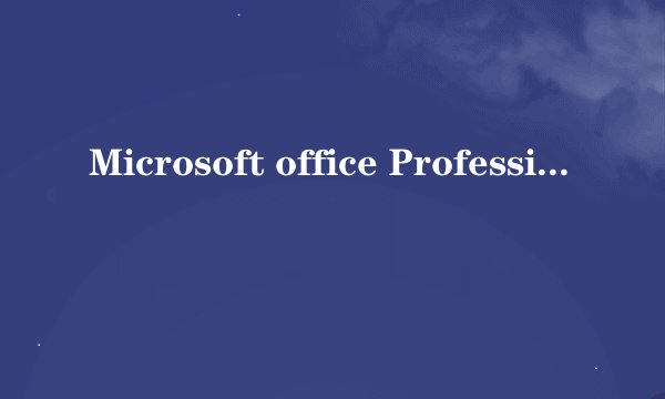 Microsoft office Professional edition是什么?