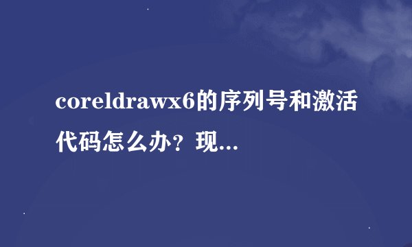 coreldrawx6的序列号和激活代码怎么办？现在还在试用期，急