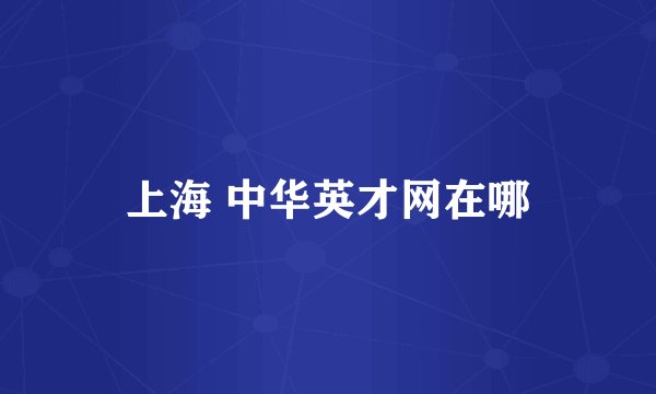 上海 中华英才网在哪