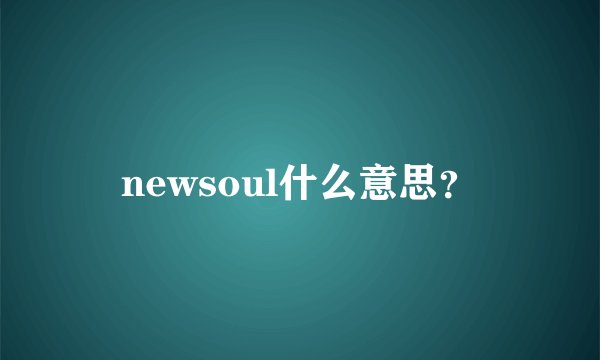 newsoul什么意思？