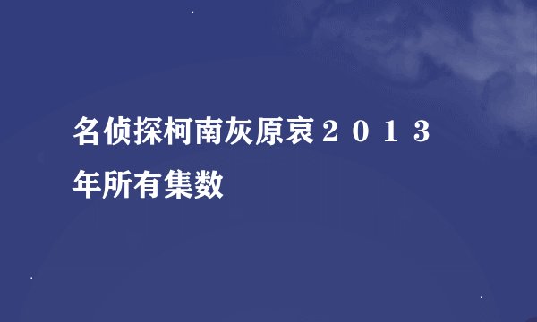 名侦探柯南灰原哀２０１３ 年所有集数