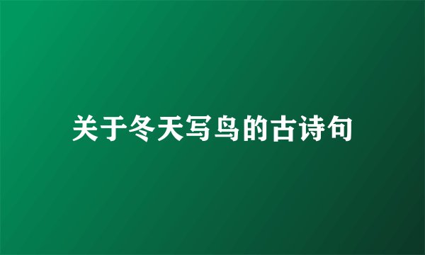 关于冬天写鸟的古诗句