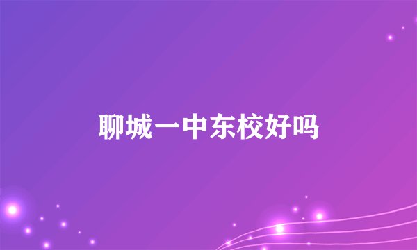 聊城一中东校好吗