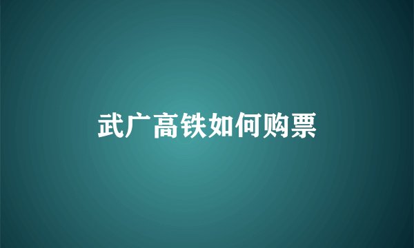 武广高铁如何购票