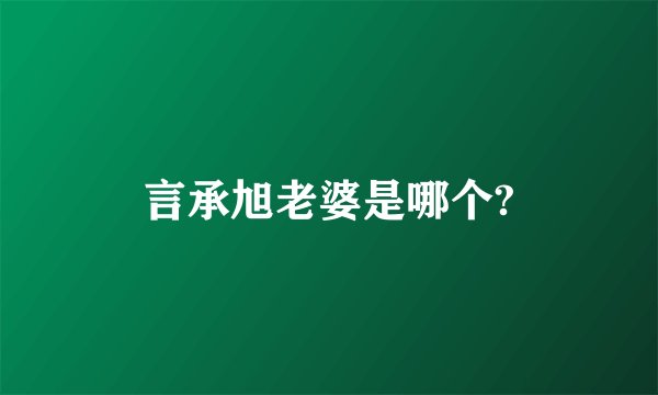 言承旭老婆是哪个?