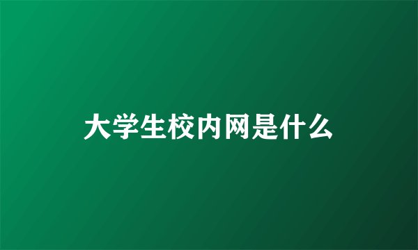 大学生校内网是什么
