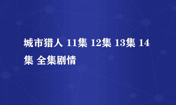 城市猎人 11集 12集 13集 14集 全集剧情