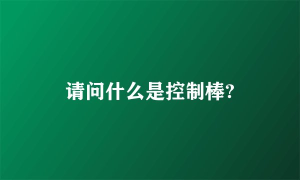 请问什么是控制棒?