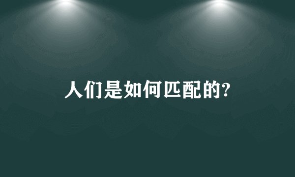 人们是如何匹配的?