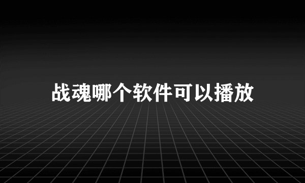 战魂哪个软件可以播放