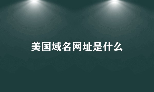 美国域名网址是什么