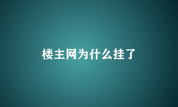 楼主网为什么挂了
