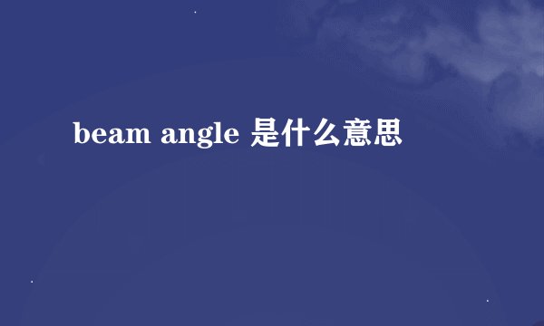 beam angle 是什么意思
