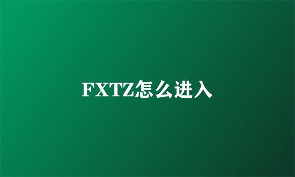 FXTZ怎么进入