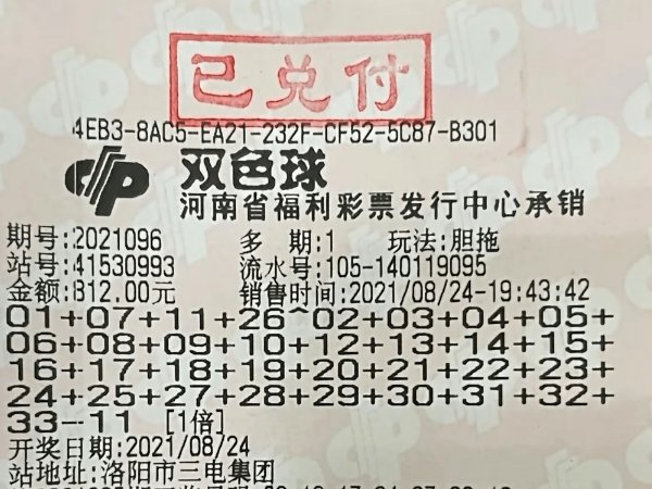 第2023082期双色球开奖结果