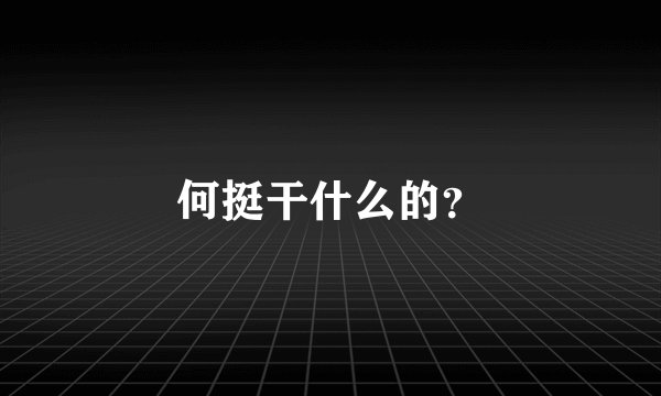 何挺干什么的？
