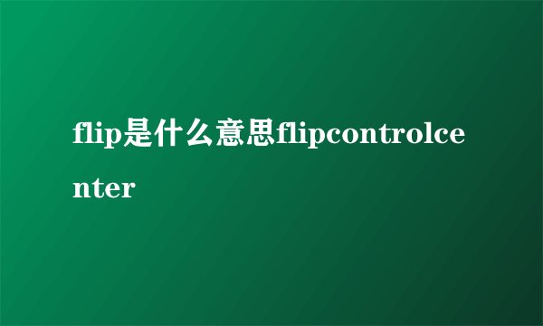 flip是什么意思flipcontrolcenter