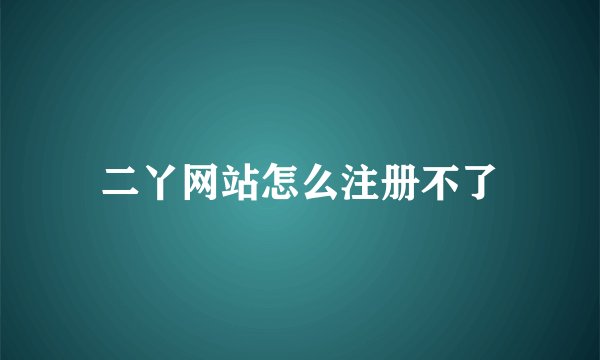 二丫网站怎么注册不了