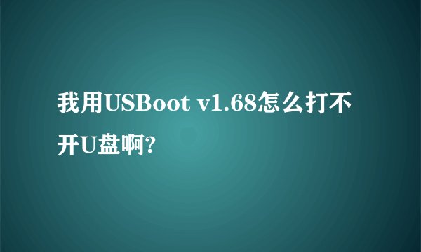我用USBoot v1.68怎么打不开U盘啊?