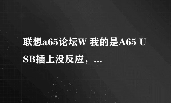 联想a65论坛W 我的是A65 USB插上没反应，还有就插在车上的USB也打不开，没反应，气得要吐血，奶奶的