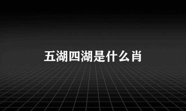 五湖四湖是什么肖