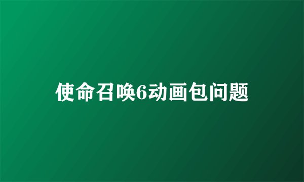 使命召唤6动画包问题