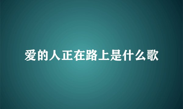 爱的人正在路上是什么歌
