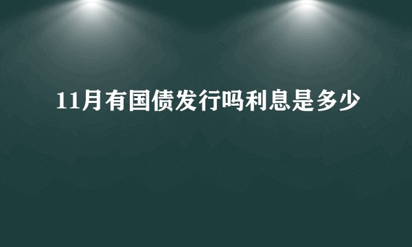 11月有国债发行吗利息是多少