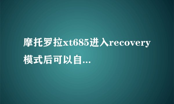 摩托罗拉xt685进入recovery模式后可以自定义设置吗？