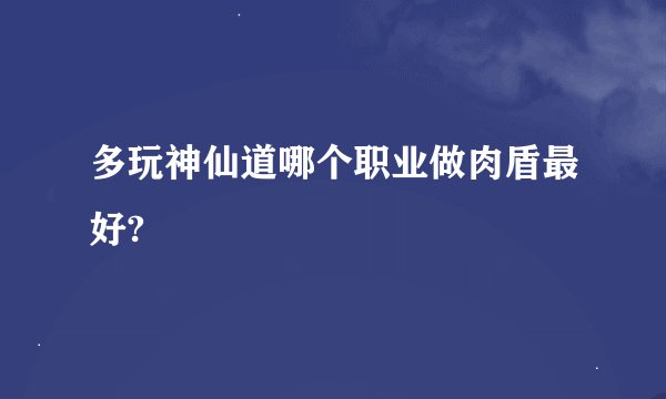 多玩神仙道哪个职业做肉盾最好?