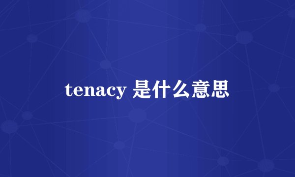tenacy 是什么意思