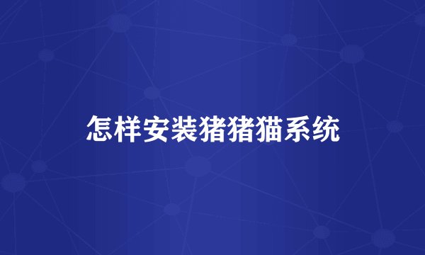 怎样安装猪猪猫系统