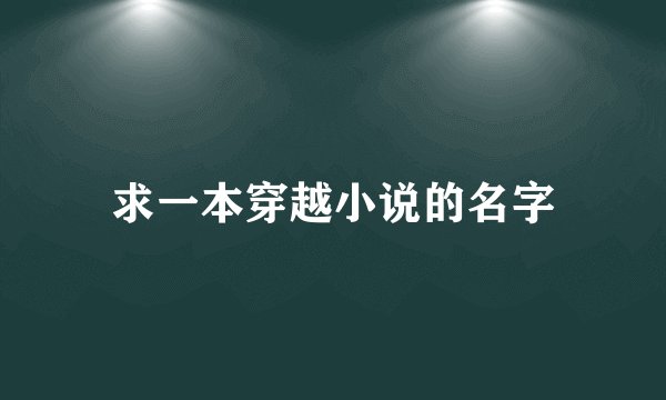 求一本穿越小说的名字