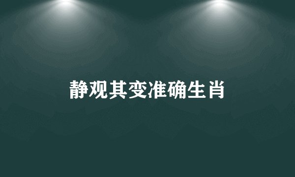 静观其变准确生肖