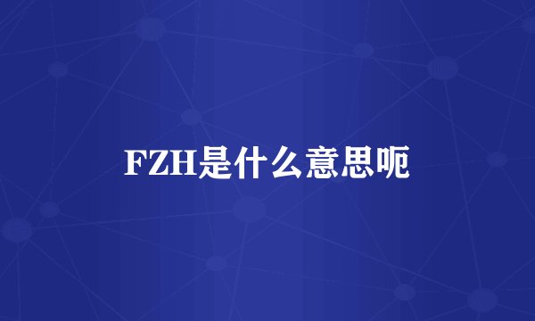 FZH是什么意思呃