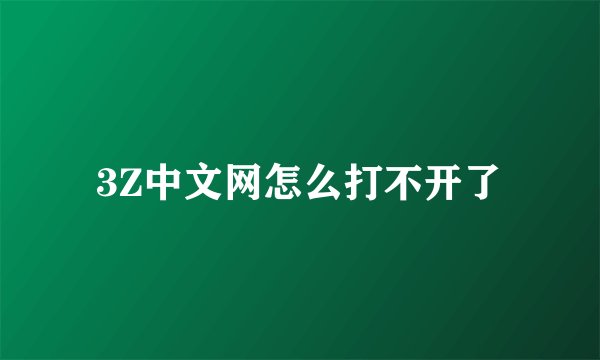 3Z中文网怎么打不开了
