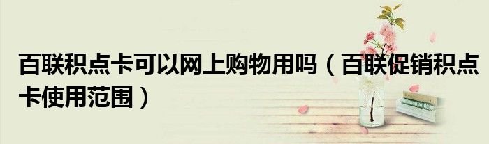 百联积点卡可以网上购物用吗百联促销积点卡使用范围