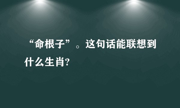 “命根子”。这句话能联想到什么生肖?