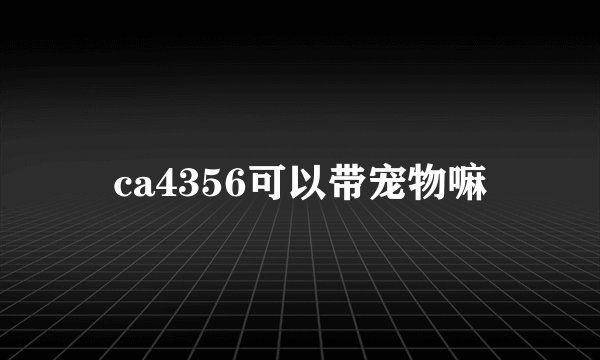 ca4356可以带宠物嘛